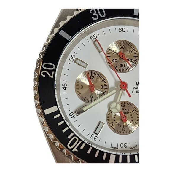 Vtg Visage Chronograph All Titanium Men's Watch 38mm Water Resistant New Battery - Picture 3 of 16